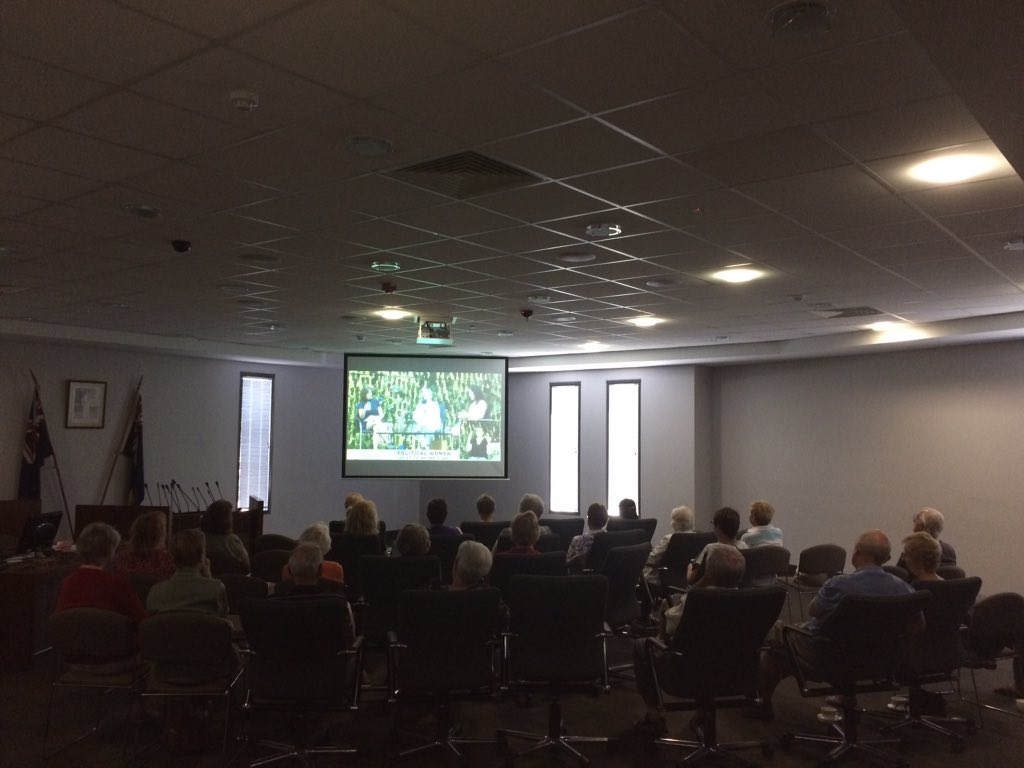 BarossaLibrary's tweet photo. Locals listening to Annabelle Crabb and Jane Caro 'political women' #adlWW #BarossaLiveStream https://t.co/7M2Ck7u5u9