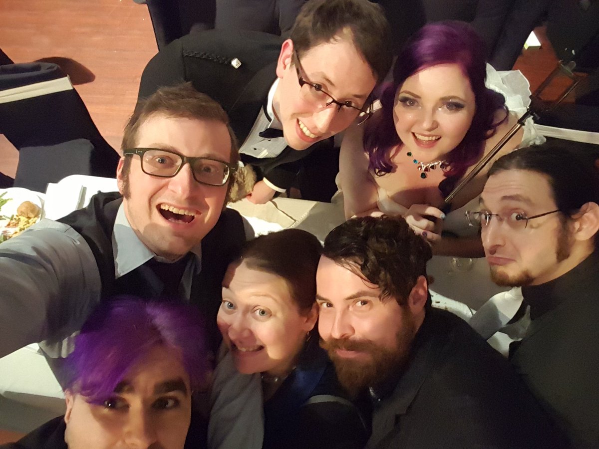 JonnyNero's tweet photo. Mega selfie stick selfie with the bride and groom #thurstass https://t.co/E9BLvIrNeK