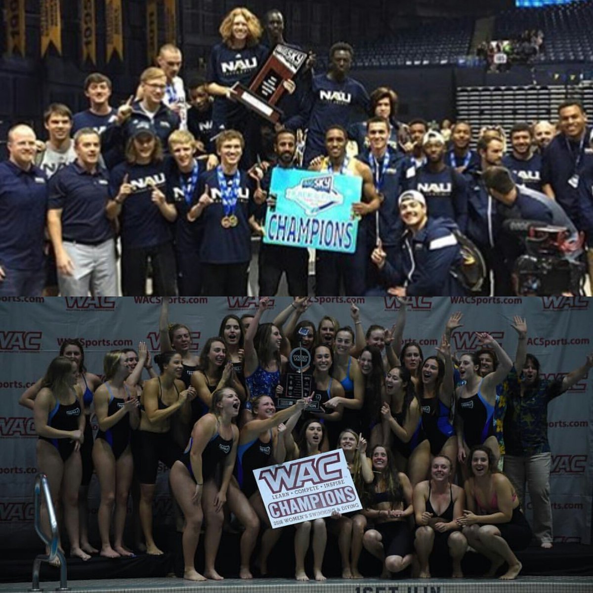 NAUAthletics's tweet photo. Congrats to our champions @NAUTrackFieldXC  @NAUSwimDive ! #NAUStrong https://t.co/qqNjqdH3mI