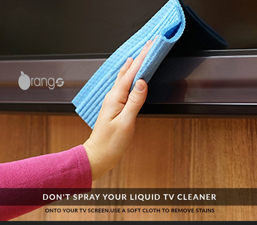 OrangeLEDTVs's tweet photo. Tip of the week- Don't spray your liquid TV cleaner onto your TV Screen. Use a soft cloth to remove stains#OrangeLED https://t.co/2PtuOJCpmP