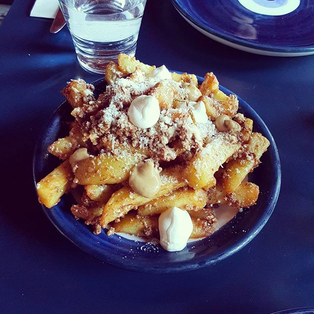 Where chips meet moussaka. Yes, the stories are true. #dirtypatates

pic: <a href="/evesygal/">Evelyn</a> (Instagram)