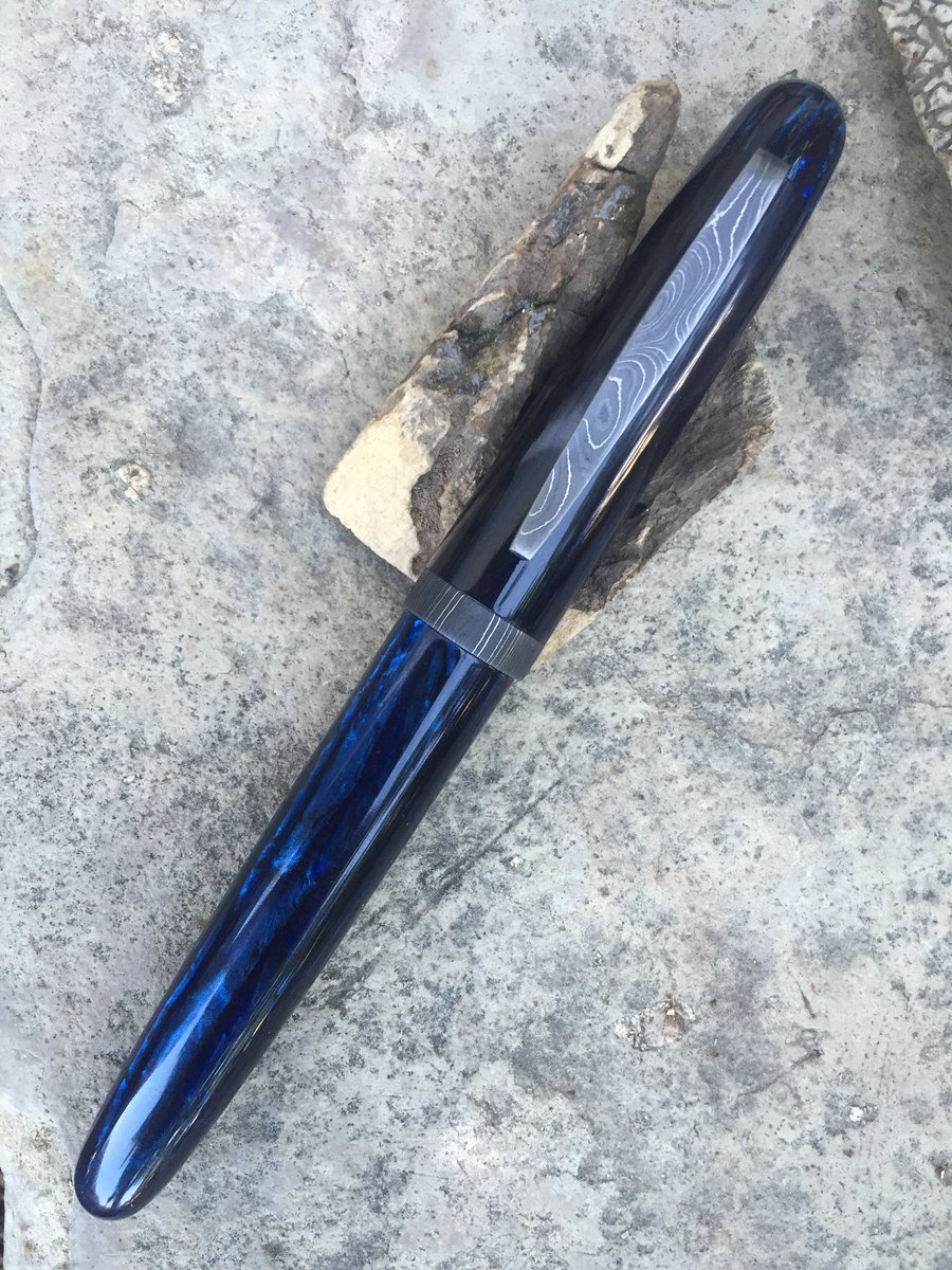 Vintage French Cellulois and Damascus steel