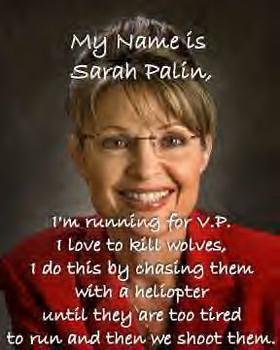 hugwildlife's tweet photo. USA do you really want this as your Vice President? She is a Monster! #StopWolfCulls #NoWolfHunting #StopTrophyHunts https://t.co/s1fyBem5Se