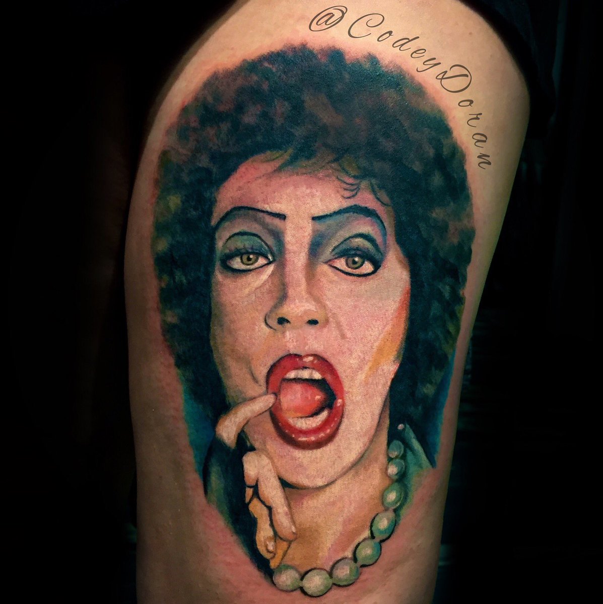 CodeyDoran's tweet image. New #franknfurter portrait from #rockyhorrorpictureshow. #tattoo #losangeles