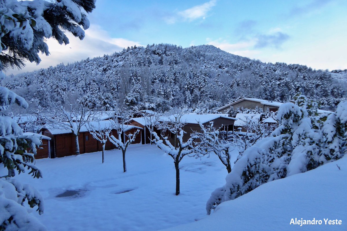 ayeste8's tweet photo. Així comença el dia des del @campingprades. No ha nevat aquesta nit, finalment gruixos de 18 a 22 cm. Bon diumenge. https://t.co/sgph6pDWm7