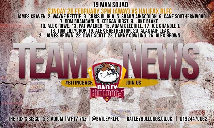 BatleyRLFC's tweet photo. Join us at the MBi Shay later on today as we take on @Halifax_RLFC with a 3pm KO #unleashthedogs #backwithabite https://t.co/IqE0twTy0R