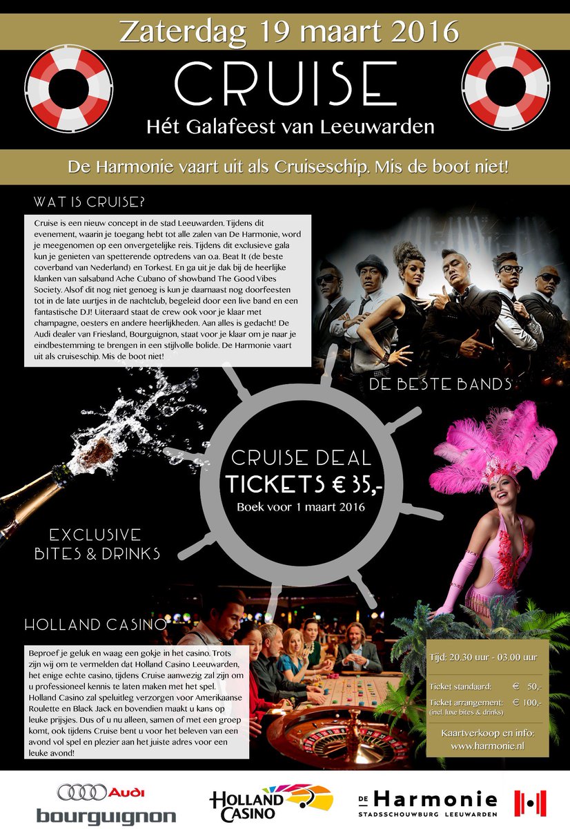 Mooi stuk in de <a href="/lc_nl/">Leeuwarder Courant</a> ! Haal voor 1 maart je kaarten voor Cruise en ontvang €15,- korting! #Leeuwarden #CruiseGala