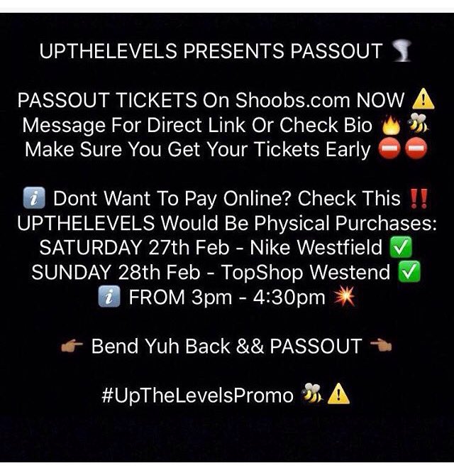SocaholicT's tweet photo. Today is the last day to get paper tickets
📍Topshop in Westend 
⏰ 3pm-4:30pm 
#UpTheLevelsPromo🐝⚠️ https://t.co/b85msza331