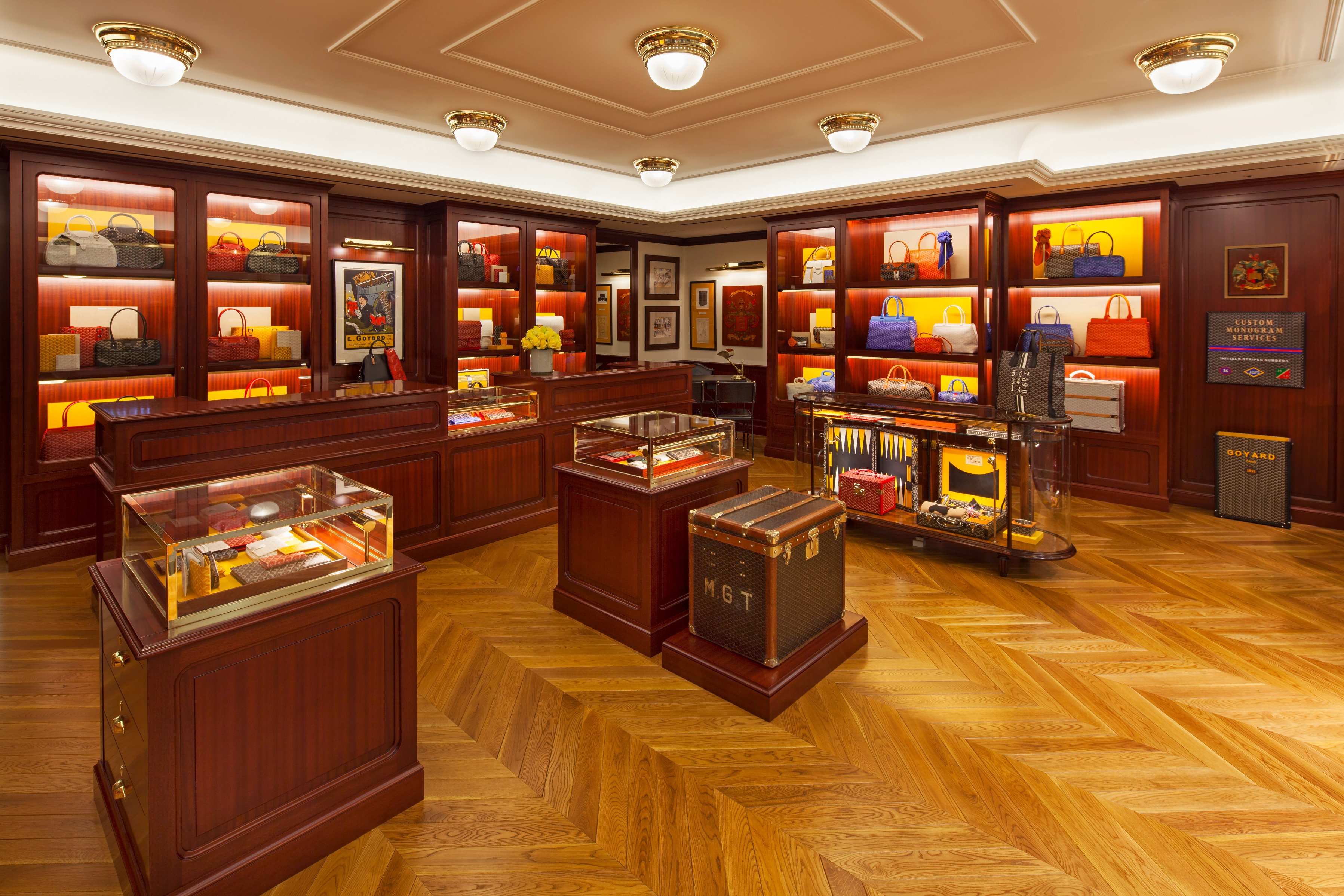 GoyardOfficial on X: Inside the Goyard store at Printemps de la Mode,  vintage fine wood panels and shelves.  / X