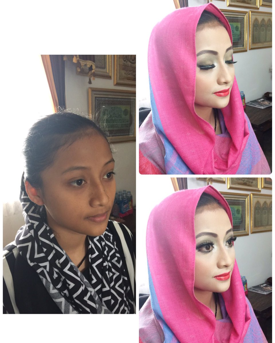 IcanLembang's tweet photo. the touch to show the inner beauty #makeupartist #makeupbeautiful #makeup #makeuphijab https://t.co/5oIOQg7ccU