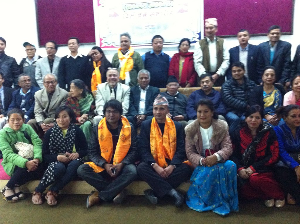 drbishnuhnepal's tweet photo. I felicitated #musician, #composer & #singers of world's 1st #LibrarySong & appealed/f #GuinnessWorldRecord/#Nepal https://t.co/Pg8B80Z7cQ