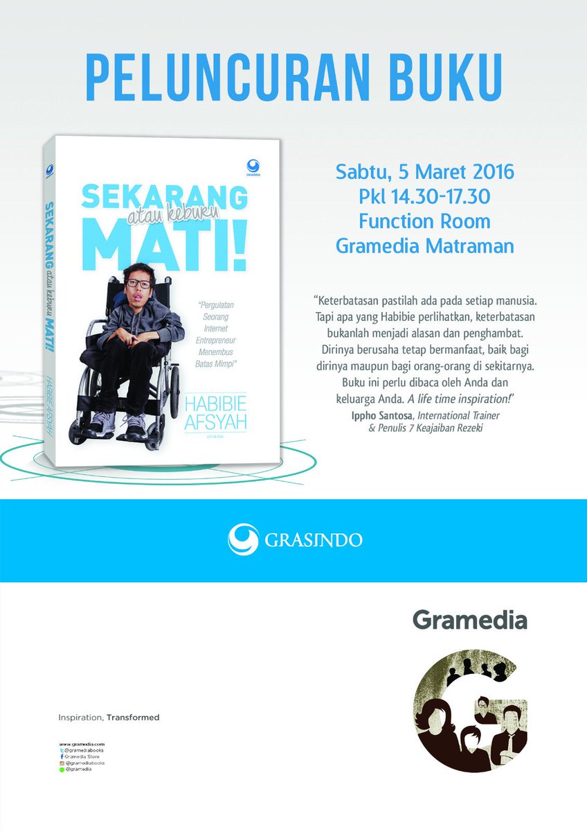 Yuk, hadiri peluncuran buku #SKAKMAT di Gramedia Matraman, 5 Maret '16, pk. 14.30. Info bit.ly/21sDCBB