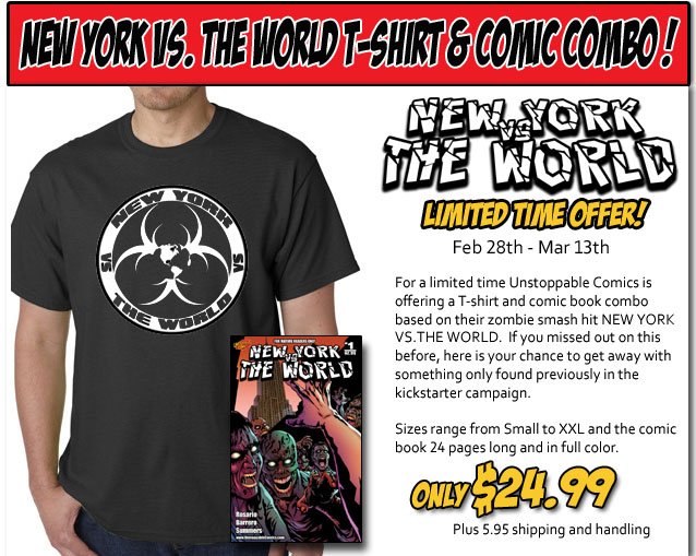 unstoppablecom's tweet photo. Our #nyc #zombie #tshirt and #comicbook are on #sale for a Limited time https://t.co/uUnYpHftEO don't miss out again https://t.co/vNwxg6p4nY