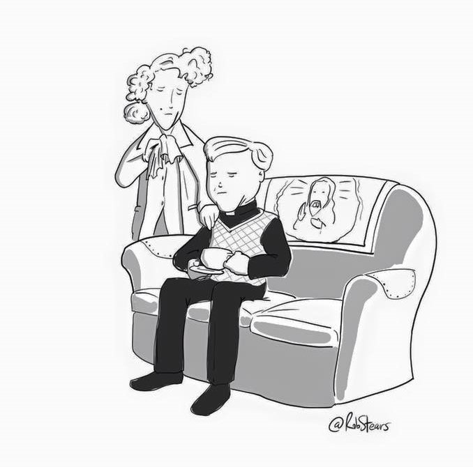 Mrs Doyle breaking the news to Dougal. A touching tribute by artist <a href="/RobStears/">Rob Stears</a> #FrankKelly