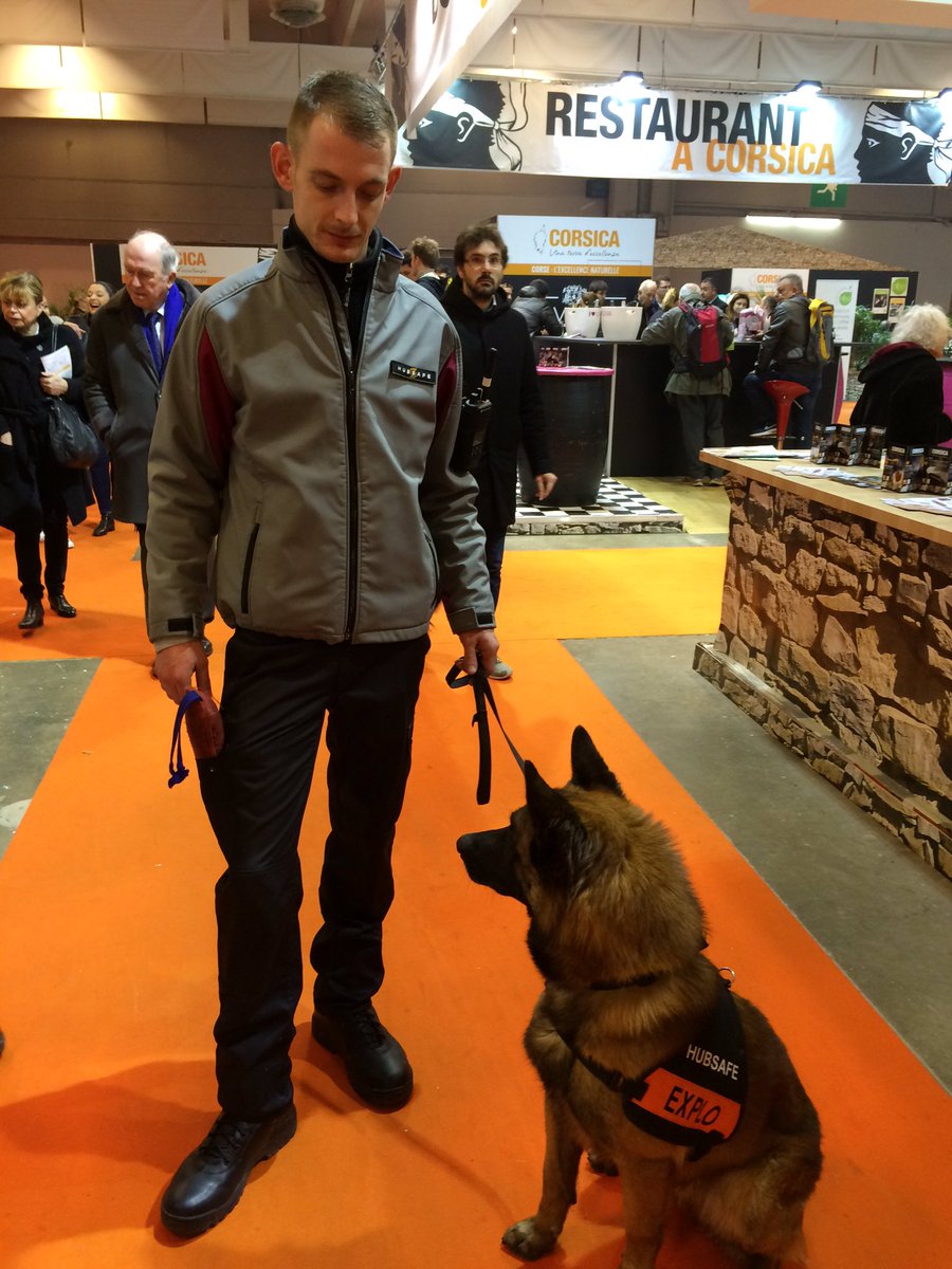 f3normandie's tweet photo. #SIA 2016 #hubsafe Patrouille de sécurité au salon de l'agriculture avec un chien détecteur d'explosifs https://t.co/5J195jXb8N