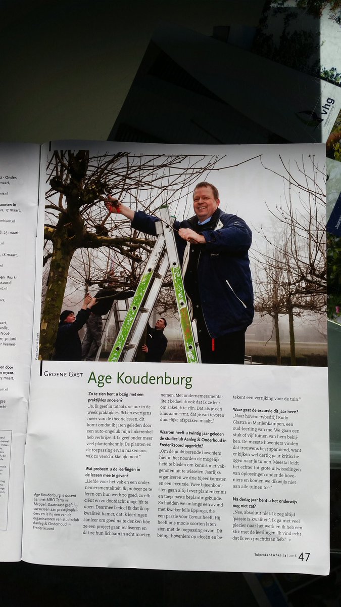 Mooi artikel in <a href="/Tuinenlandschap/">Tuin en Landschap</a> van oud leraar @koudenburg bij het lezen kom ik in eens mijn eigen naam tegen #leuk