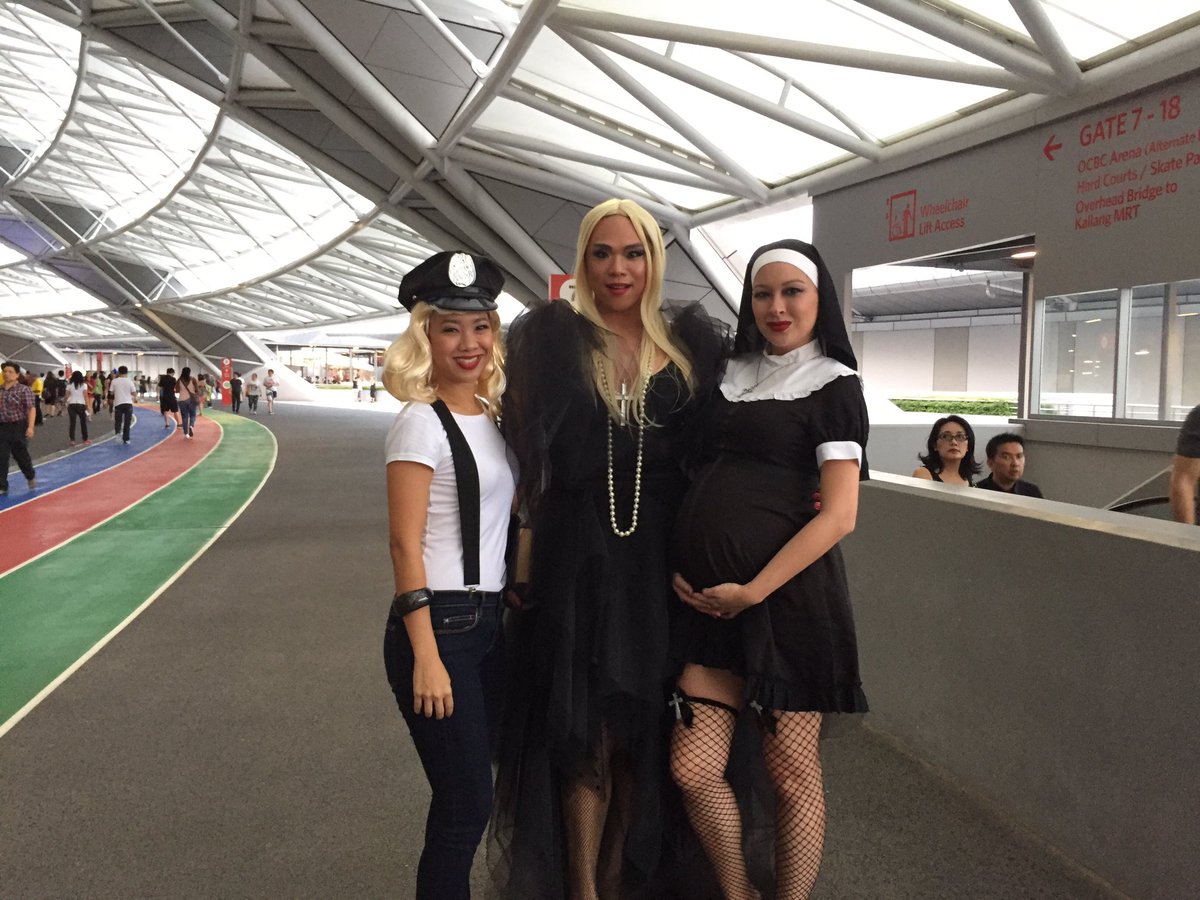 TNP__M's tweet photo. A pregnant nun? Only at a #Madonna concert! #RebelHeartTourSingapore https://t.co/nRVnXMoFKk