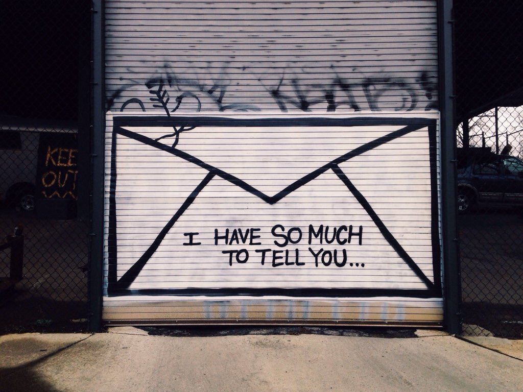 annelaurethinks's tweet photo. I have so much to tell you... #graffiti https://t.co/yWYilzeCBD