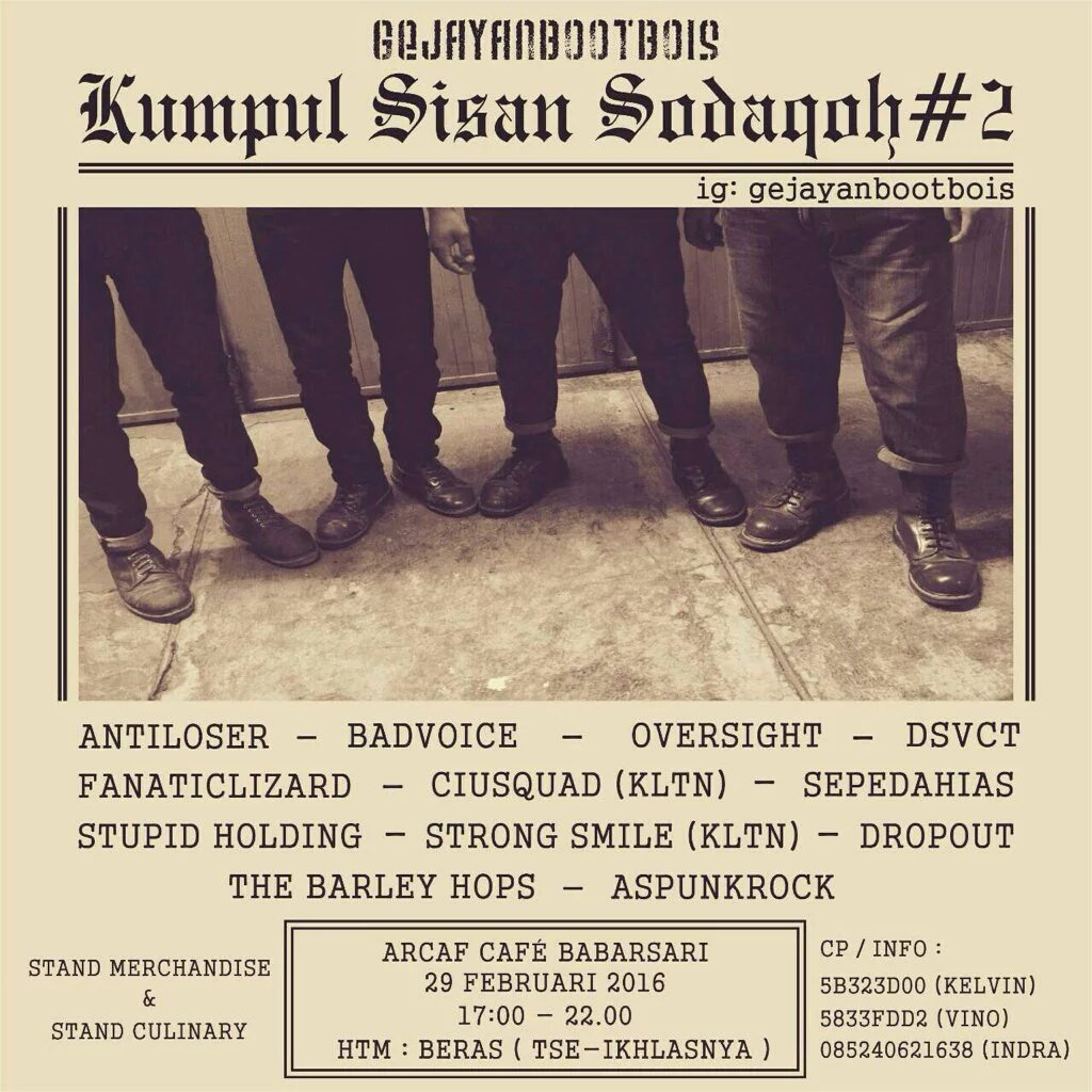 Sampai jumpa senin besok di Arcaf Cafe, mari sisihkan beras seikhlasnya sambil menikmati band2an.. :))