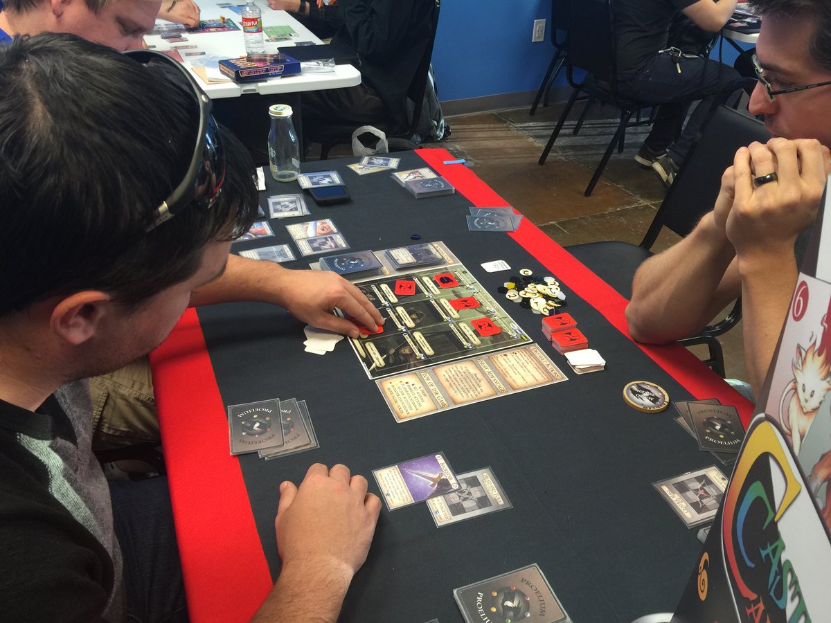 DalDesignGroup's tweet photo. @randovergames  Proelium!! Played at @docscomicsgames during Dallas Satellite event. https://t.co/96xhTHRkV2