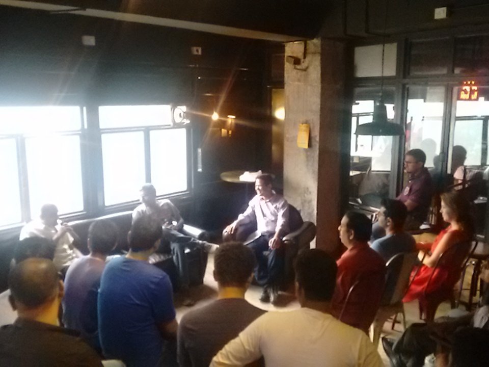 explara's tweet photo. Kicking start @rootswithin  with @pratyushp @skiran &amp; @santoshpanda at @SocialOffline #ROOTS https://t.co/wh1zHCceK5