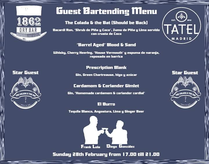 1862DryBar's tweet image. 5 #cocktails a las 5. Hoy recibimos a los chicos de ##Tatel #guestbartending