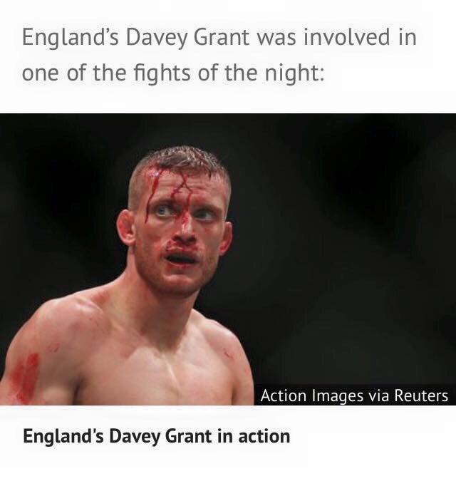 TheBiltongManUK's tweet photo. #UFCLondon Sometimes in #Life you hv to bleed 2 #Succeed. Well done @DaveyGrantMMA #RageInTheCage #MixedMartialArts https://t.co/095HuYaVW4