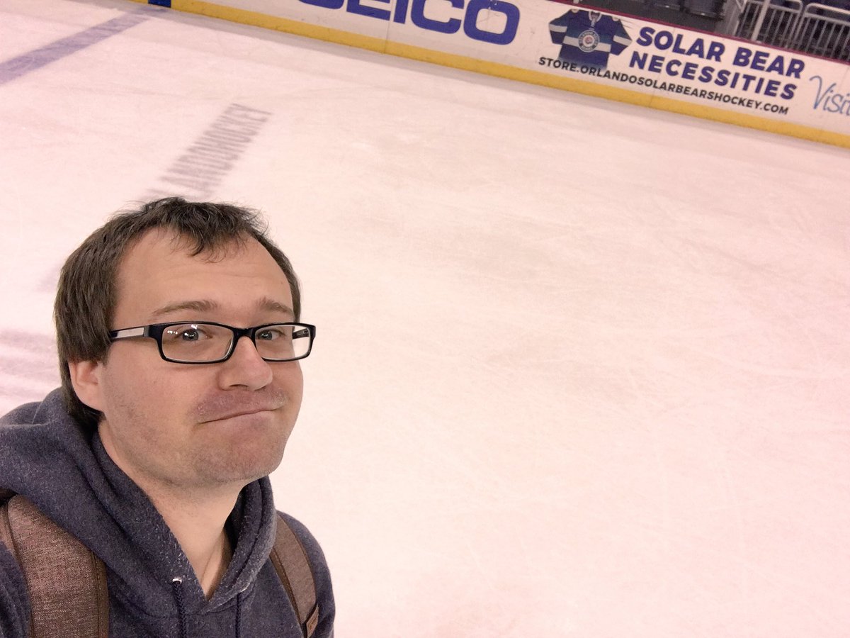 jporcenaluk's tweet photo. On the ice last night at @AmwayCenter. #OrlandoTech #HackTheArena #hackathon #needahaircut https://t.co/M4OhPdOkBI