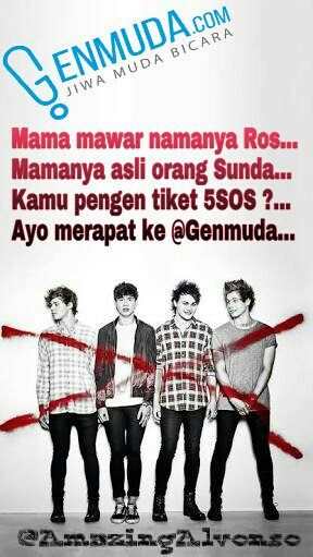 AmazingAlvonso's tweet photo. TIKET 5SOS MENANTIMU ⚠⚠⚠
CEKIDOT 👉 @genmudacom @LiveNationINDO 👈
#5SOSKuis #genmudakuis  
👏👏👏 https://t.co/f9PE03lGFW