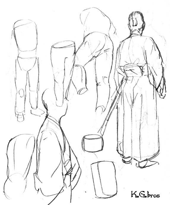 今日はサンクリに遊びに行く。
到着は昼頃、第一波も終わり落ち着いたかな～と
入場したのですが、活気がありましたね。
良い雰囲気のイベントでした。
サークル参加したくなりますな。

添付は、お侍さんの背面図。
気に入ってる落書きです。 