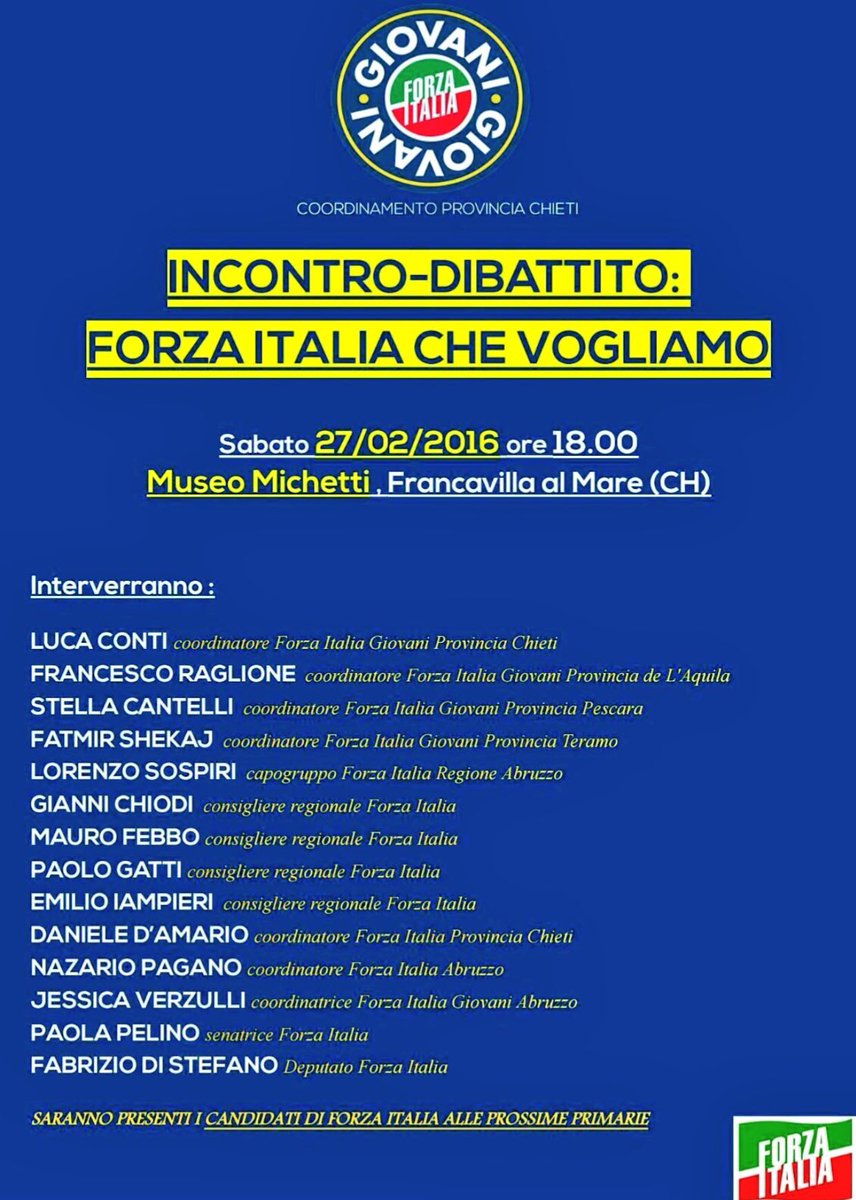 fi_giovani's tweet photo. Senza dimenticare i #contenuti #riformasanitaria in #Friuli e confronto con quadri di @forza_italia in #Abruzzo! https://t.co/l6B8iq5Qvx