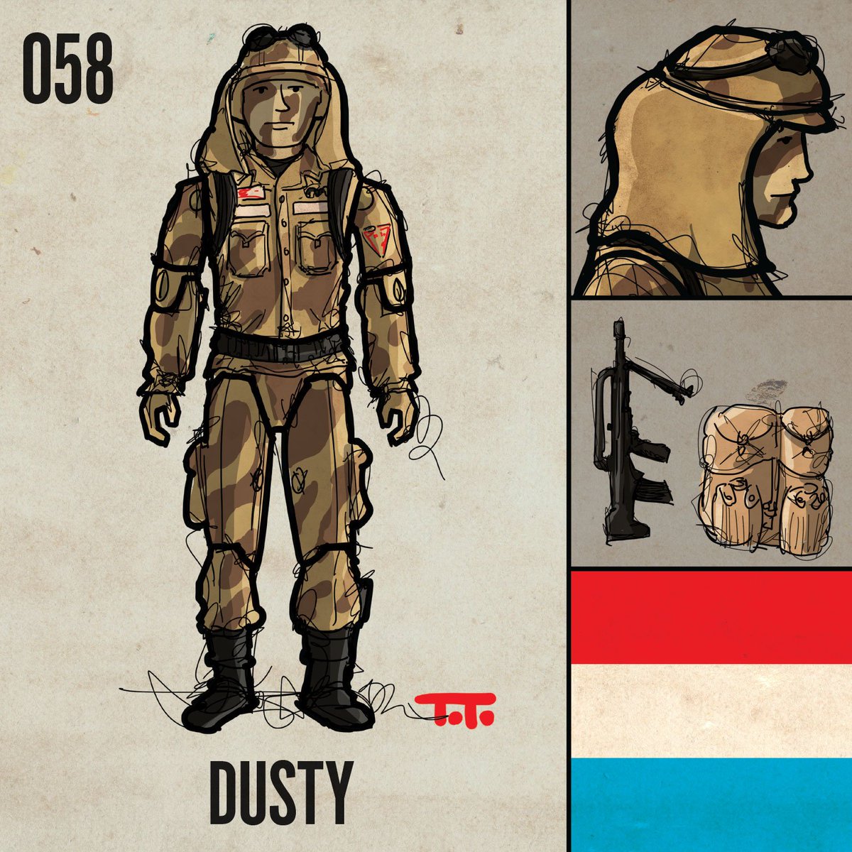 gijoe365project's tweet photo. 058:βDustyβ. G.I. Joe βReal American Heroβ Series 4, 1985. #gijoe365 #fanart #dusty #deserttrooper #camo #camouflage https://t.co/kt52q3LSoe