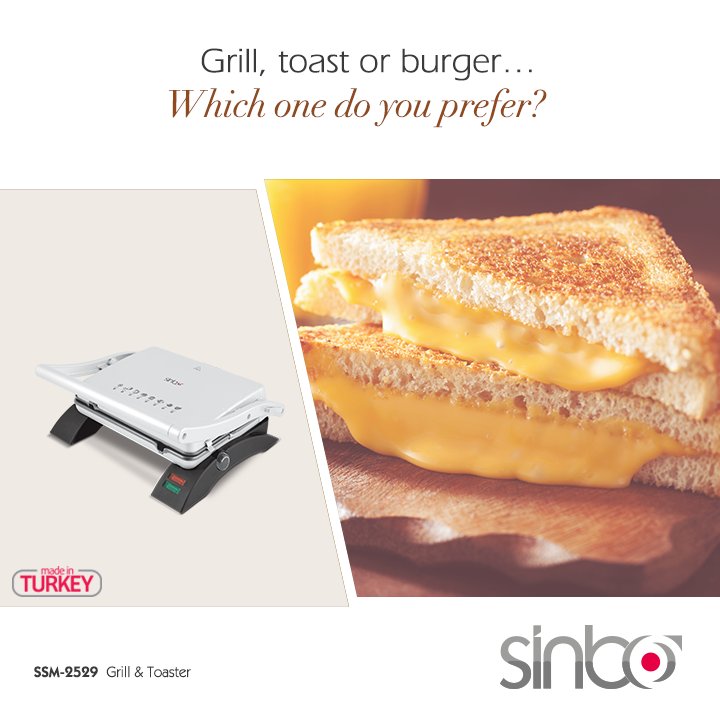 Grill, toast or burger… Which one do you prefer?
#sinboturkey #toaster #grill #sunday #weekend