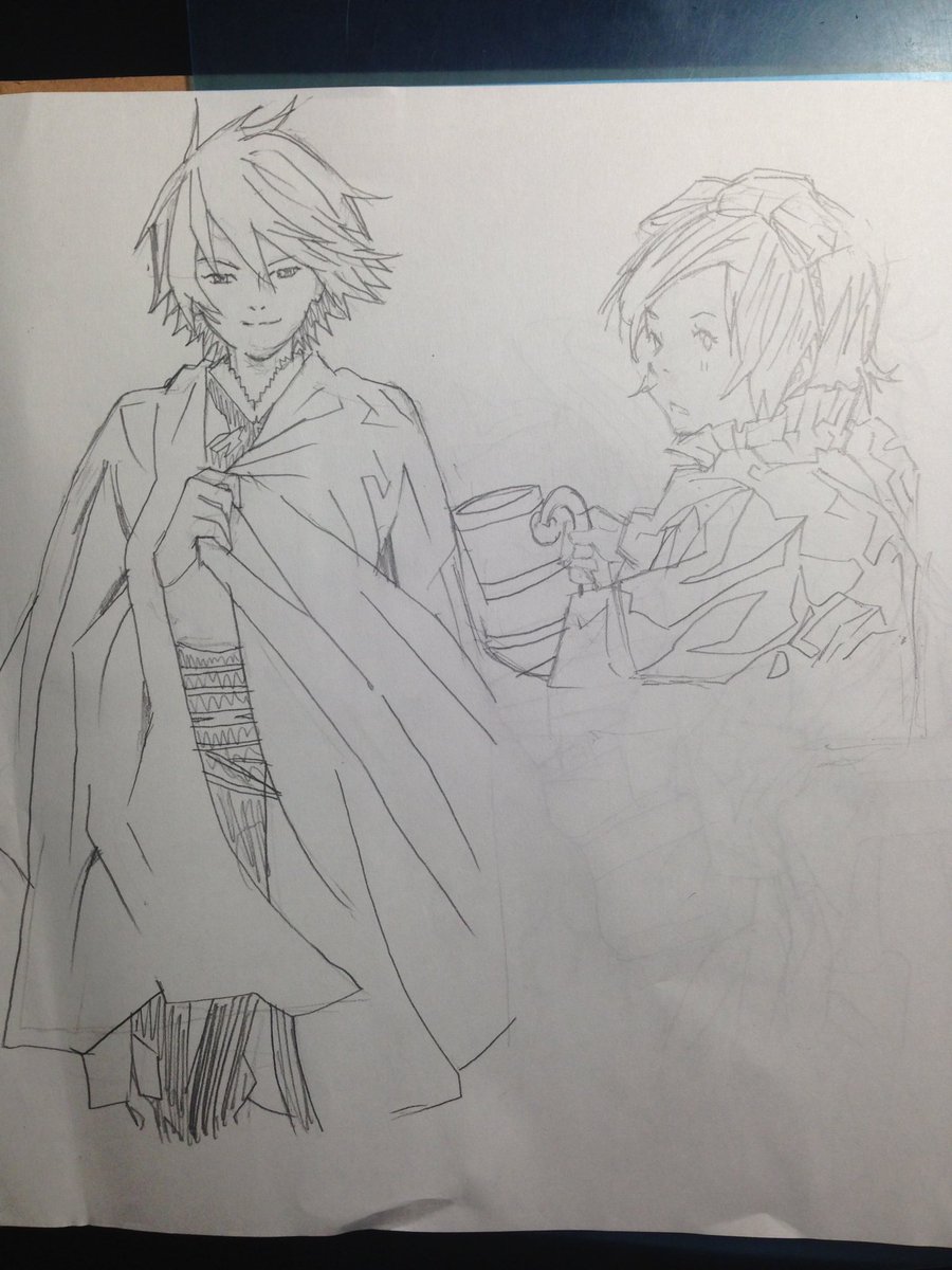 今日描いたやつと昨日のやつ。模写と模写もどきですね。 