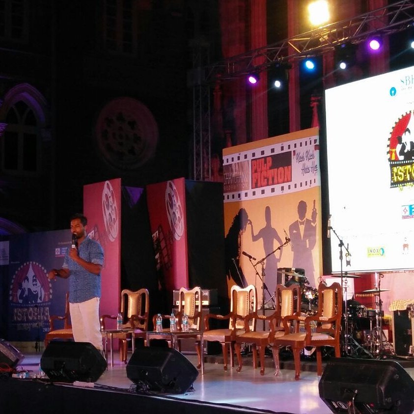Istoria2016's tweet photo. The panel discussion is about to begin.
RJ Suren is on stage!
#Istoria2016 #TheFilmyCocktail https://t.co/HeX14TeQZ2