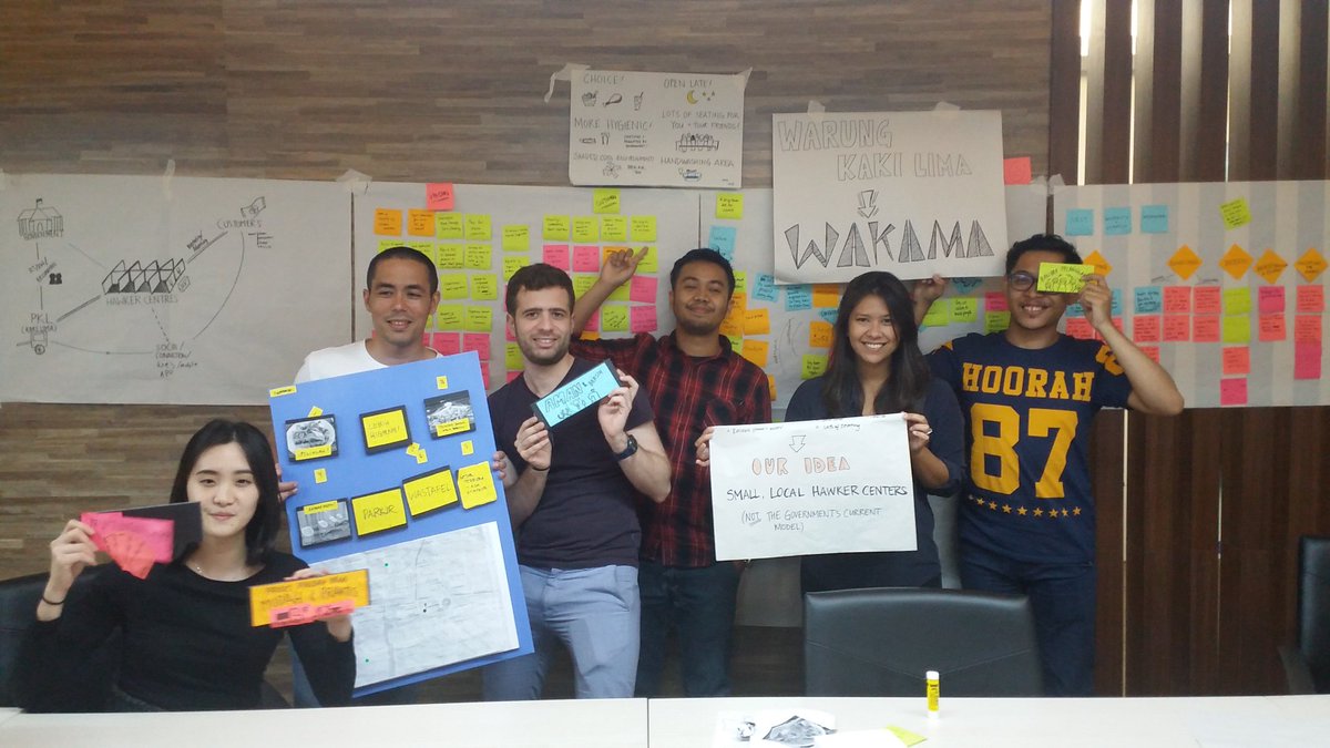 GlobalGamine's tweet photo. Team WAKAMA at #GSJam #Jakarta after our pitch for hyperlocal hawker centers! #GSJ2016 #designthinking https://t.co/HFdefa1sBM