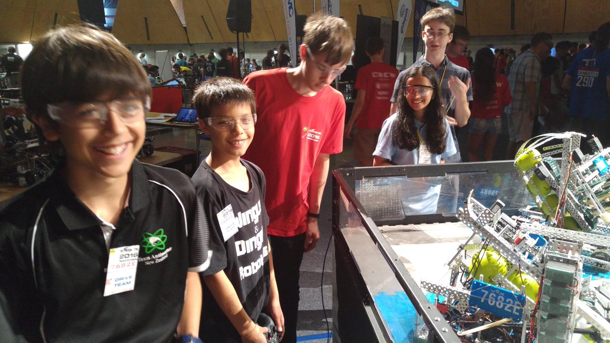 TeamAntimatter's tweet photo. Well done Wingus and Dingus on winning the NZ VEX nationals. Amazing robots Ethan and Shaun! #omgrobots @VEXRobotics https://t.co/vliLHB5G4Y