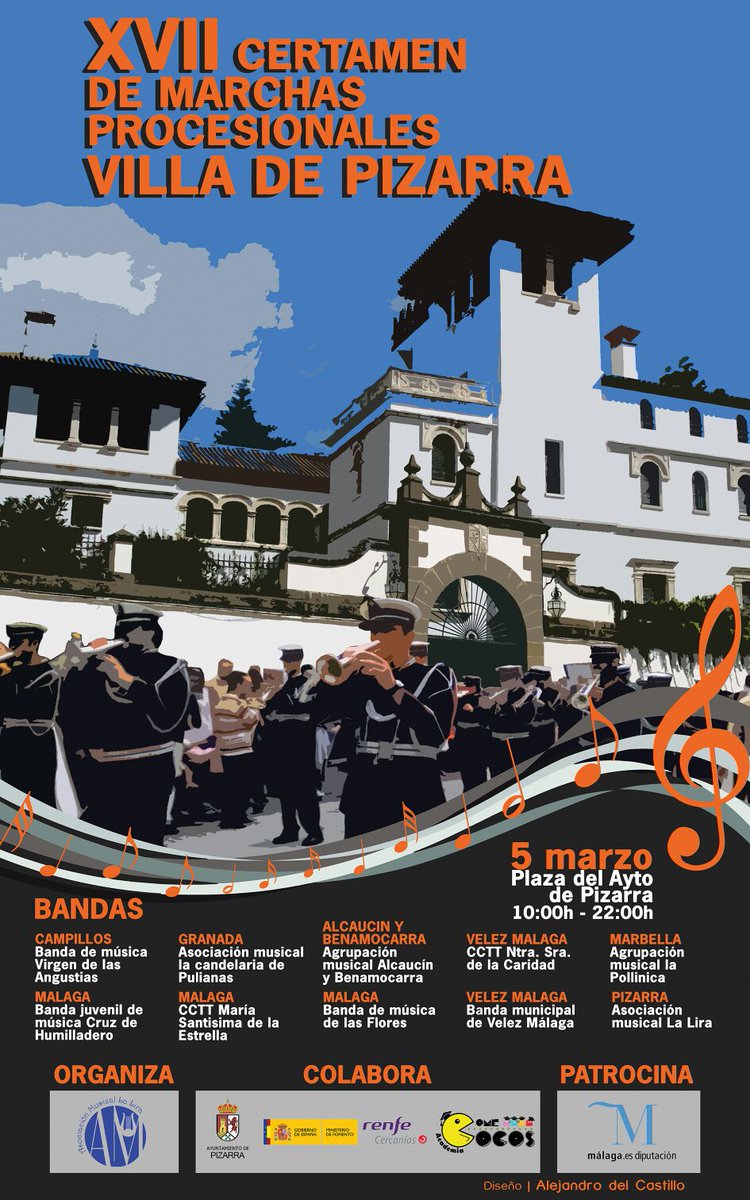 La <a href="/BMangustias/">BM Angustias</a> actuará el 5 de marzo en el XVII Certamen de Marchas Procesionales Villa de Pizarra. @ElSayon_com