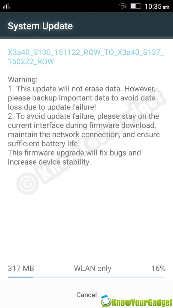 Knowyourgadget's tweet photo. @Lenovo_in #VibeX3 got software update of 317 MB today for bug fix and device stability.. https://t.co/ccX6L6PB6F