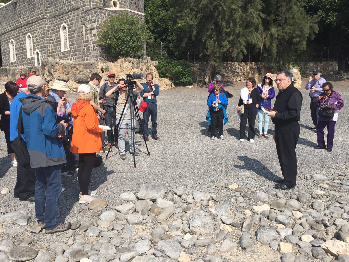saltandlighttv's tweet photo. #Fr.Rosica shooting a reflection at the #PrimacyofPeter #SLPilgrimage what a #perfect day https://t.co/cMohma94id
