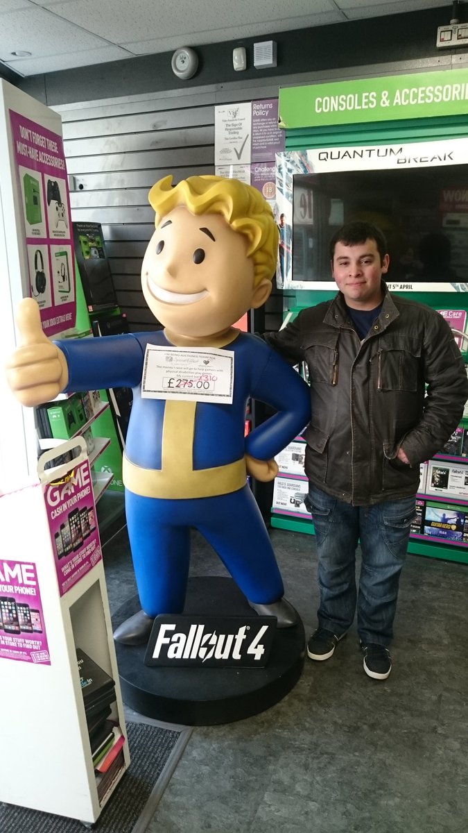 FabSilva1996's tweet photo. @GAMEYeovil #specialeffect #GameBlast16 won vault boy auction https://t.co/ZPFjbP5Bdo