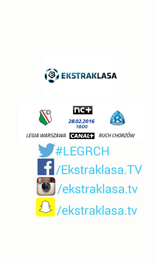 EkstraklasaTV_'s tweet photo. #LEGRCH Zaczynamy o 18:00 w CANAL+. @LegiaWarszawa - @ruchchorzow1920 https://t.co/r4Mop0UUIB