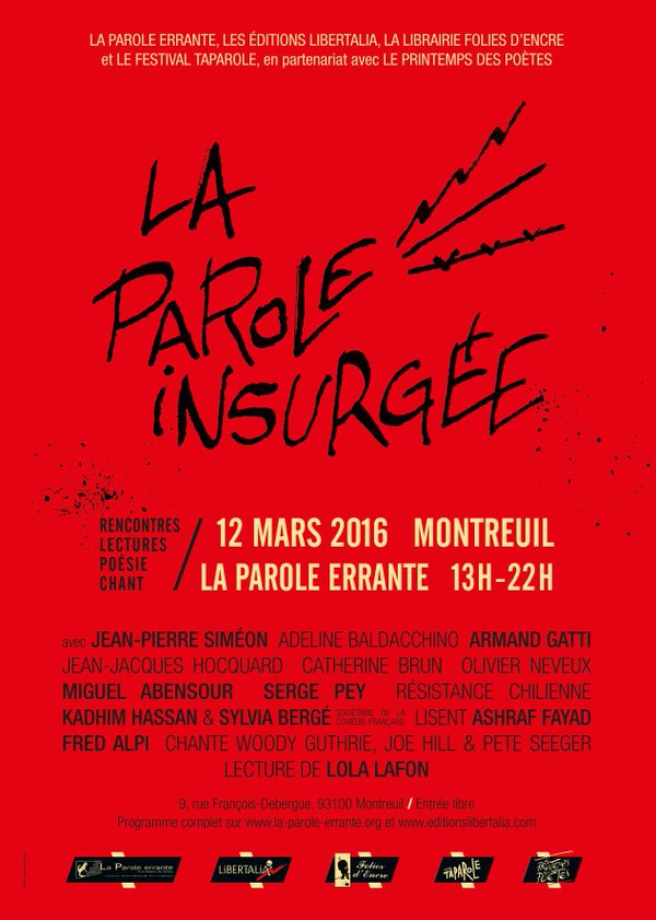presdl's tweet photo. Je relaie avec plaisir (pas sûr de pouvoir y aller). @LibertaliaLivre @LaParoleerrante @TaParole A #Montreuil. https://t.co/g0ngLnMIFn