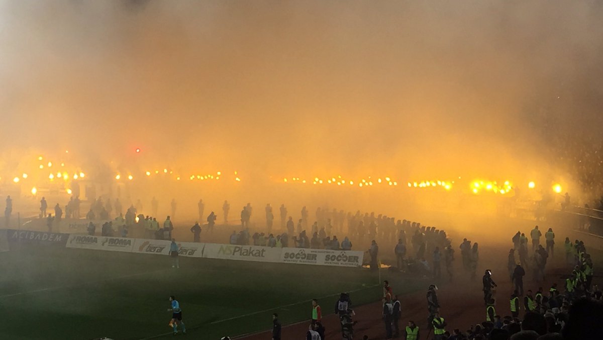 Michhoe's tweet image. Nagenieten van de Eternal derby Partizan Belgrado en Rode Ster Belgrado!