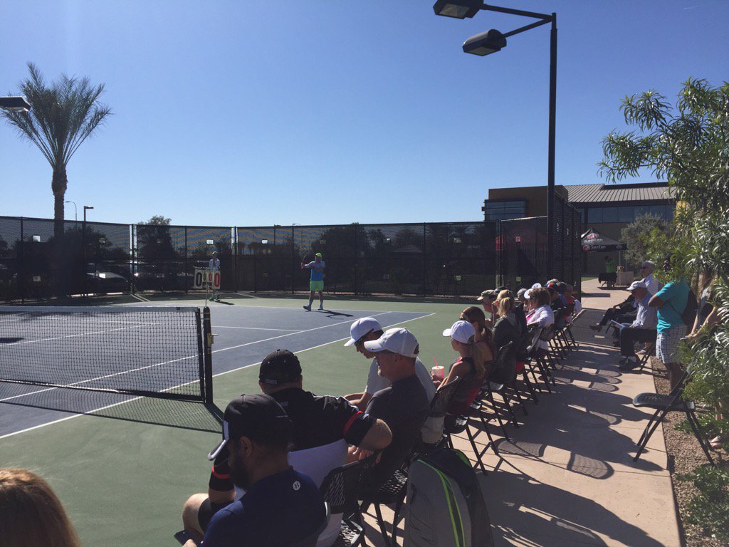 bates10s's tweet image. Good crowd @VillageClubs Ocotillo for final of Pro Doubles/pro am @ChandlerEdFound