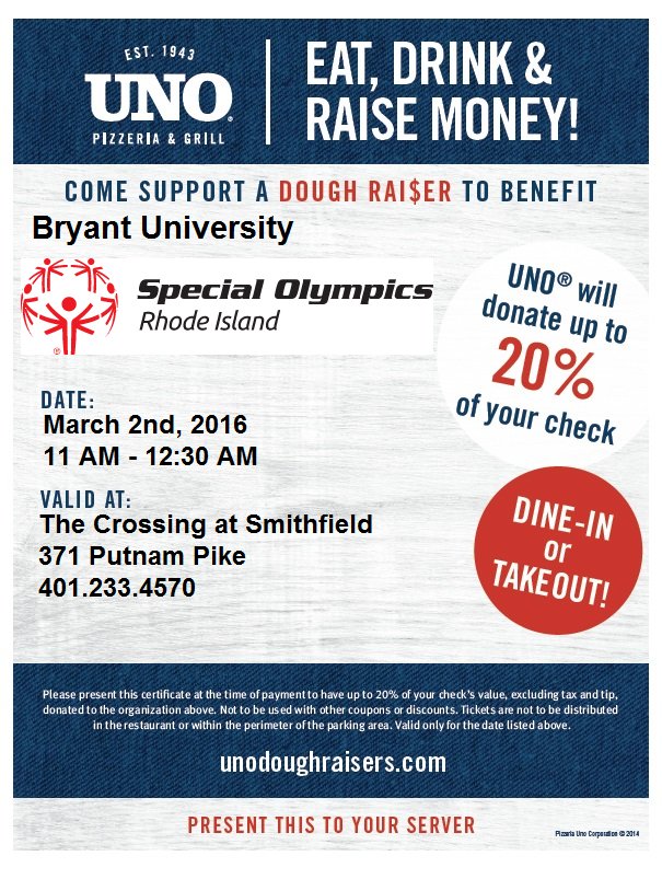 Just 3 days until UNOS! 11am to 12:30am, dine-in or takeout! Don't forget to present this ticket to your server!