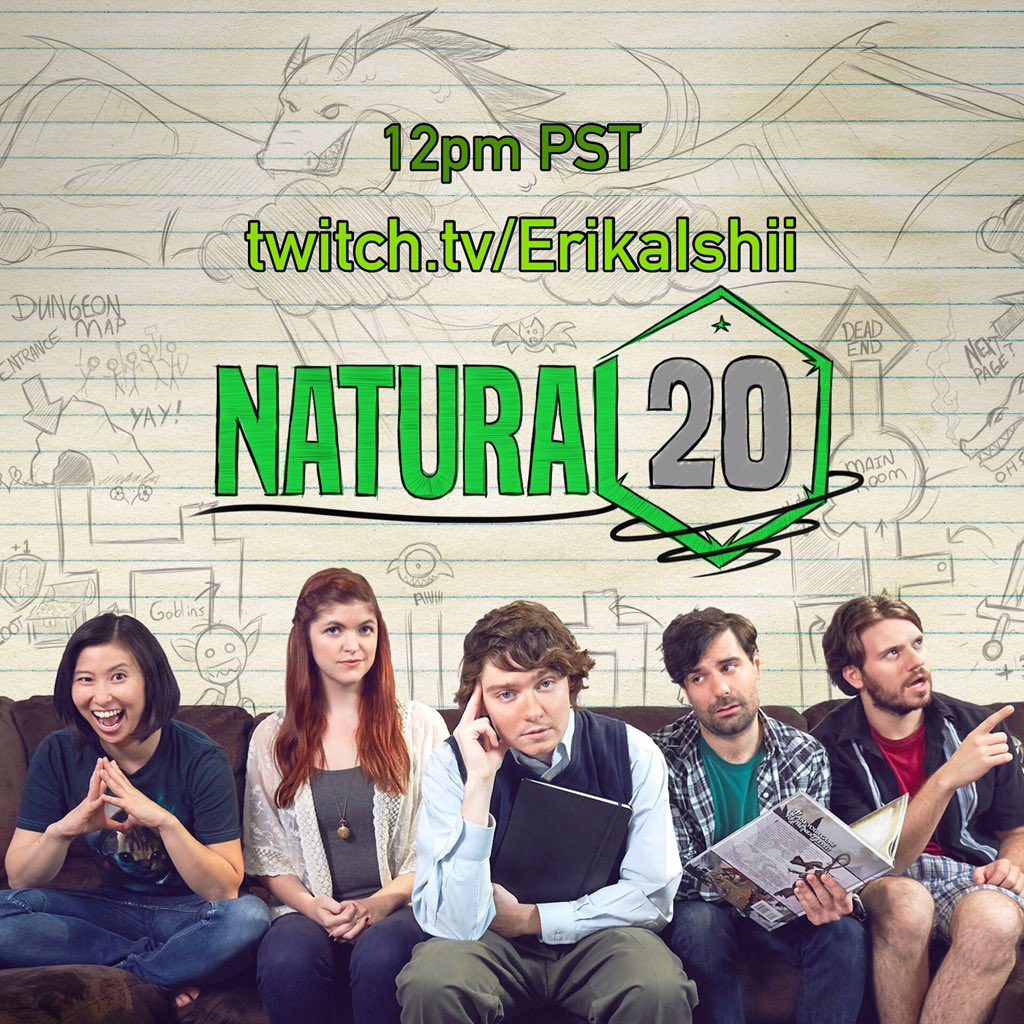 erikaishii's tweet photo. TODAY 12pm! @RollANatural20 plays #Pathfinder! With giveaways from @paizo & @HeroForgeMinis! https://t.co/gxg2NzTBJe https://t.co/SKNfLLlnfc