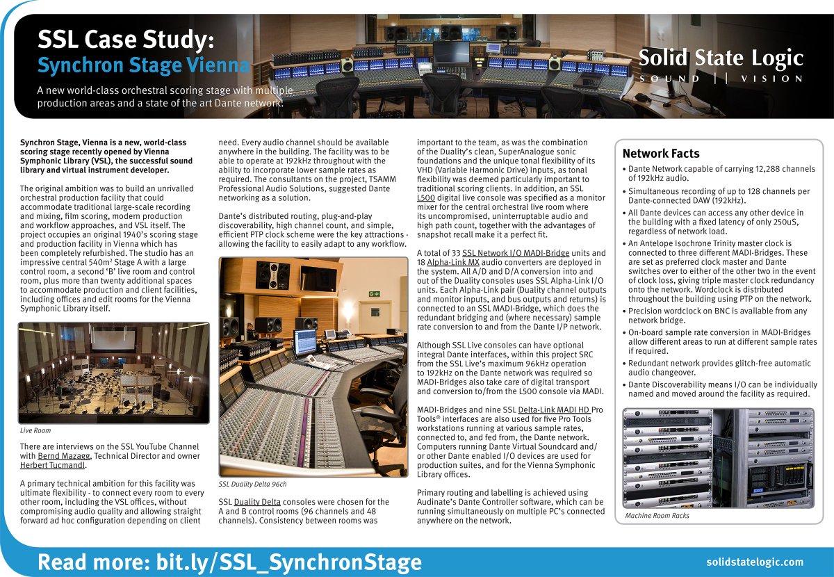 solidstatelogic's tweet image. SSL Case Study: Synchron Stage Vienna #DeltaControl #DanteEverywhere bit.ly/SSL_SynchronSt…