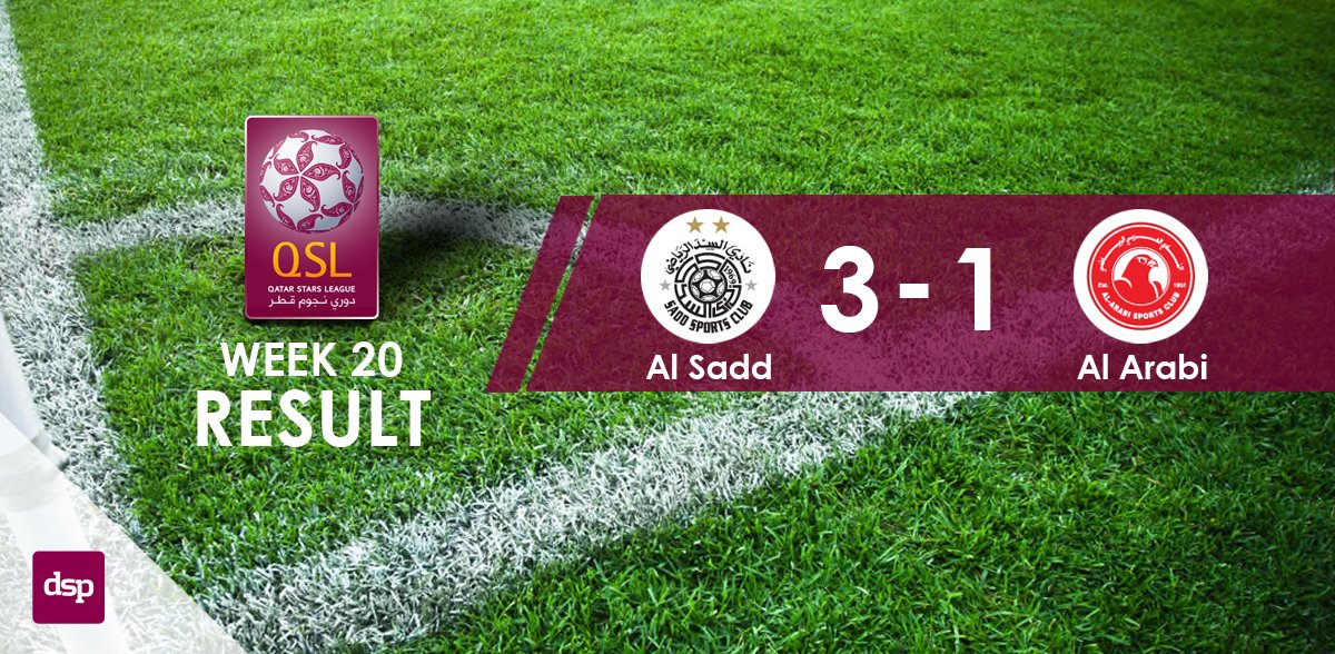 StadDoha_en's tweet photo. .@AlsaddSC beat @alarabi_club 3-1 in week 20 #QSL1516 @dohanews @iloveqatar @QSL @qatarliving @QFA #dohastadiumplus https://t.co/Y0itH1M9Jq