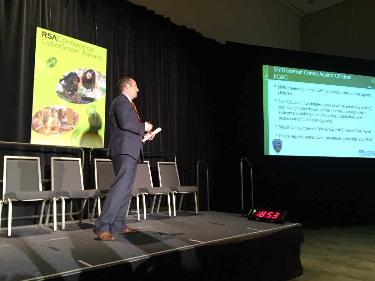 lspitzner's tweet photo. SFPD briefing on what to do when something bad happens to your kids online. #RSAC #CyberSmartParents https://t.co/ck0V7brm2P